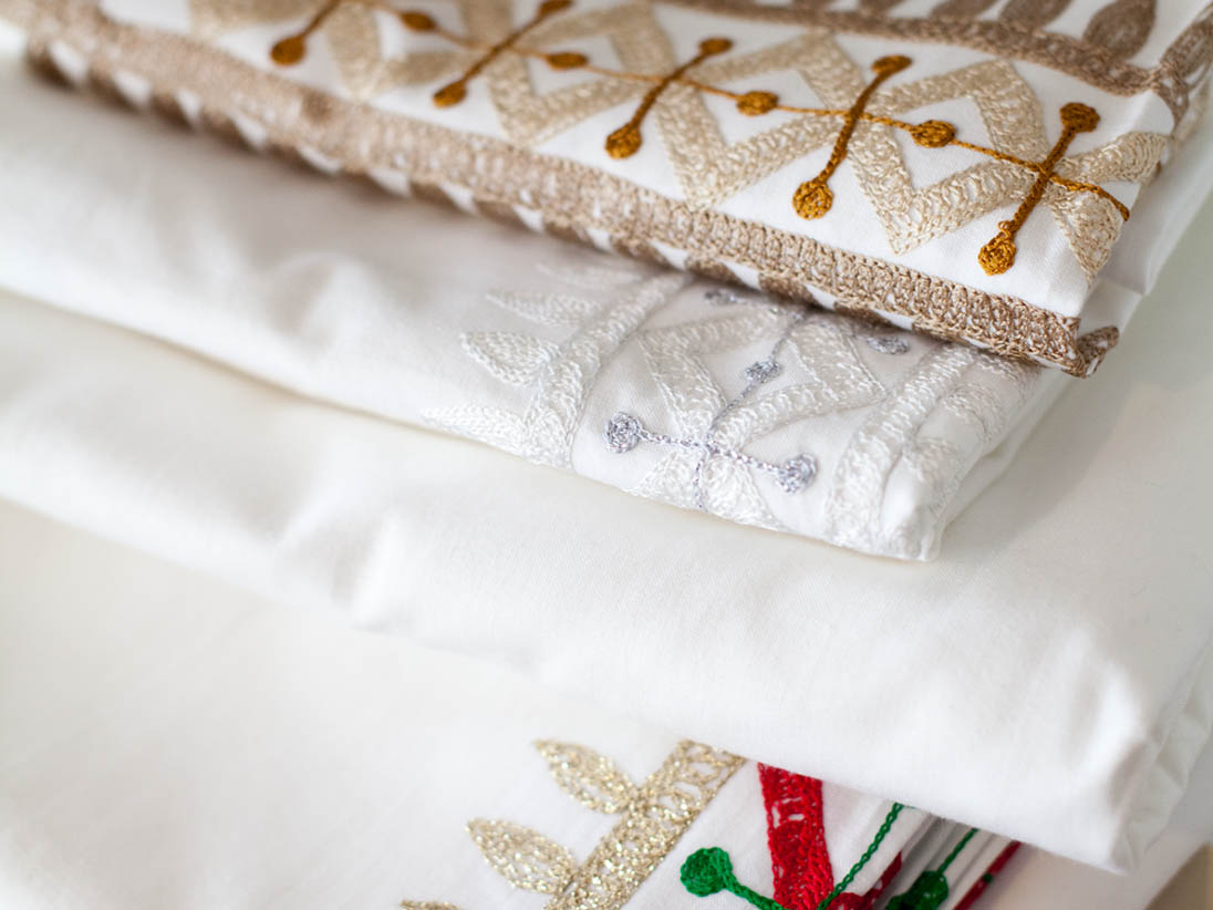 Embroidered bedding