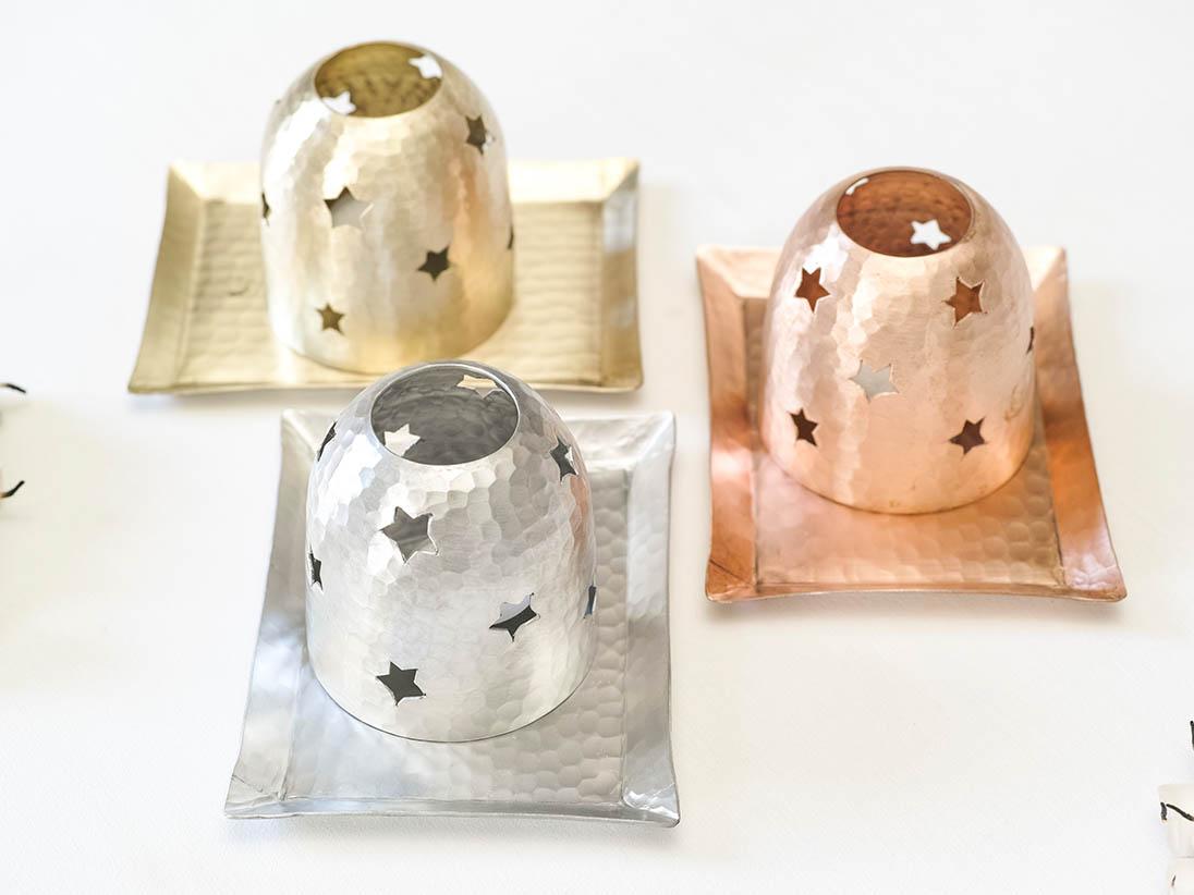 Brass star candle holder