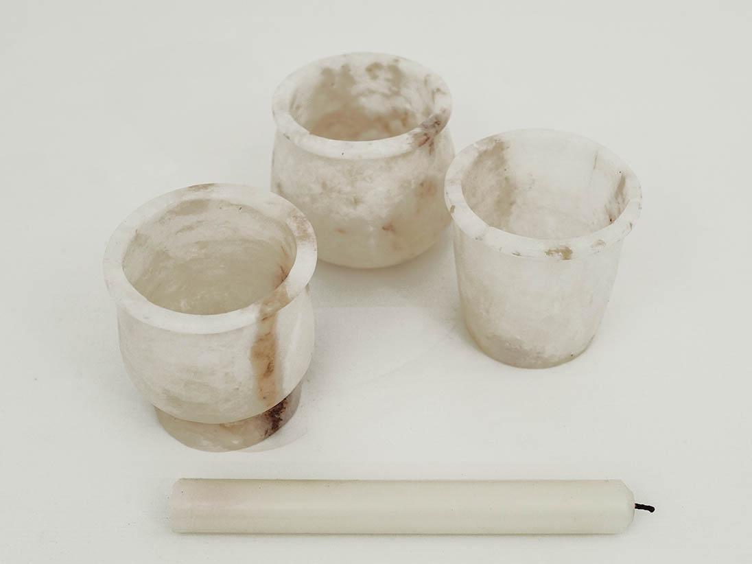 Alabaster candle holder