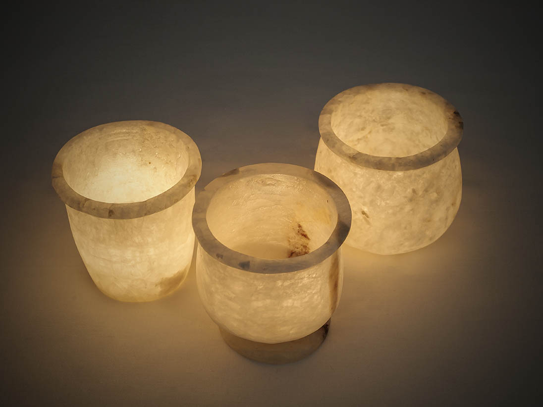 Alabaster candle holder